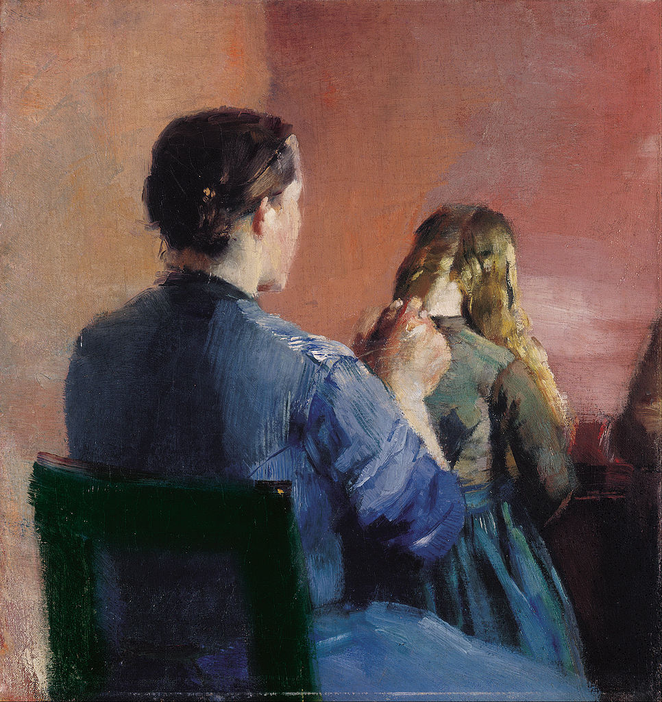 Christian_Krohg_-_A_mother_plainting_her_little_daughter's_hair